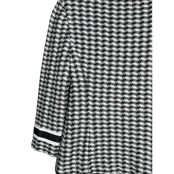 St. John Collection Houndstooth Knit Jacket Old Money Tweed Blazer Black White 2 - Picture 10 of 12